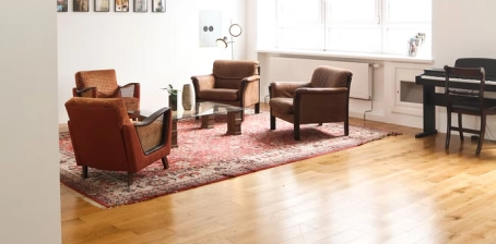 oak flooring in living room